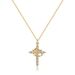 Brass Real Gold Electroplating Hot Sales Inlaid Zircon Cross Personality Creative Pendant Fashion Ladies Necklace_ipsvogv.com