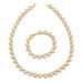 Full Diamond High End Love Heart Shaped Necklace Bracelet Gold Plated Clavicle Chain Necklace_ipsvogv.com