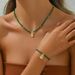 Minimalist new style women's necklace earring set, niche flower drip oil setting, this design collarbone chain for women_ipsvogv.com
