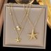 2025 New Starfish Shell Necklace, Female Niche Design, Internet Celebrity Ins, Cool Style Collarbone Chain_ipsvogv.com