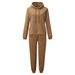 Women's Clothing popular autumn and winter women's sports and leisure hooded sweatshirt set two piece set_ipsvogv.com