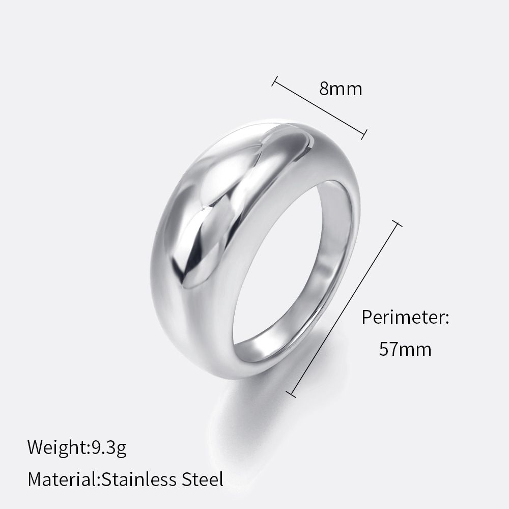 Women’s Jewelry Set Fashion Curved Stainless Steel Ring For Ladies Popular All Match Exaggerated Plain Real Gold Electroplated Titanium Steel Ring_ipsvogv.com