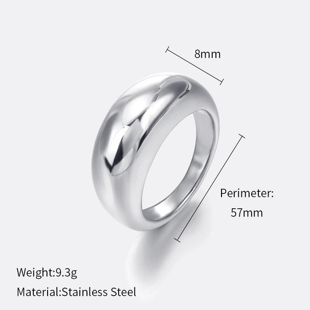 Women’s Jewelry Set Fashion Curved Stainless Steel Ring For Ladies Popular All Match Exaggerated Plain Real Gold Electroplated Titanium Steel Ring_ipsvogv.com