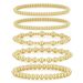 Hot Selling 4/5/6mm Gold Bead Bracelet Set Elastic Bracelet_ipsvogv.com