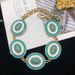 Western Vintag Jewelry Light Luxury Niche Enamel Glazed Copper Material Turquoise Necklace Bracelet Earring Set_ipsvogv.com