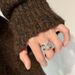 new Vintage Explosive Sparkling Large 2025 Round Diamond With Exquisite Fashionable Zircon Inlay, Versatile Index Finger Inlay,_ipsvogv.com