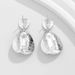 Water Droplet Shaped Micro Inlaid Turquoise Pleated With Simple Geometric Texture Earrings_ipsvogv.com