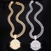 Unisex English Letters KINGS Full Diamond KK Pendant Hip Hop Rap Hiphop Cuban Chain Accessories_ipsvogv.com