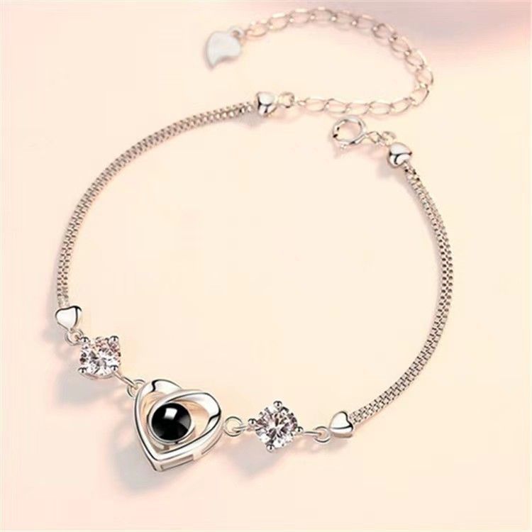 New Band S Silver 100 Languages I Love You Heart Shape Projection Bracelet Customized For Women_ipsvogv.com