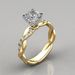 hot selling rose gold plated two tone princess square diamond ring engagement ring for women_ipsvogv.com
