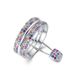 new Double Row Color Zircon Stacking Ring Female S925 Silver Inlaid Rainbow Zircon Ring Brooch Two Wear_ipsvogv.com