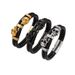 Fashion Men's Skull Dark Punk Style Handmade Woven Leather Bracelet Jewelry_ipsvogv.com