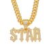 Domineering splicing diamond inlaid letter pendant necklace for men's trendy and cool hip-hop street dance accessories_ipsvogv.com
