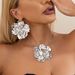 Fashion design three dimensional geometric flowers Retro irregular pleated metal necklace set for women_ipsvogv.com