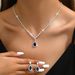 Jewelry Bride Accessories Zircon Necklace Earrings Chain Women's Decoration Set_ipsvogv.com