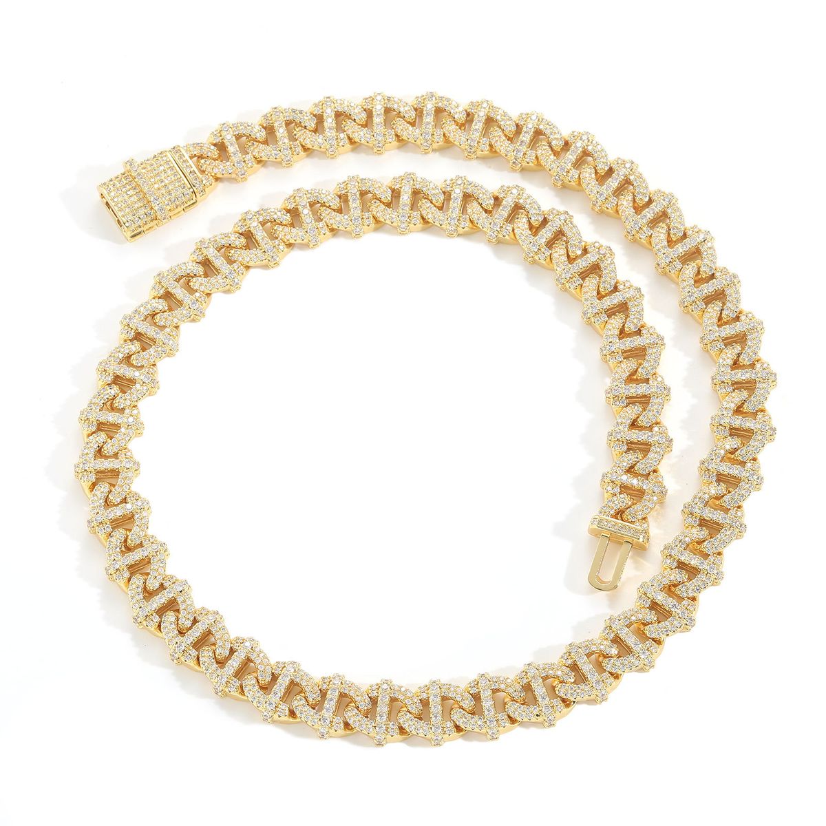 Hip Hop New Necklace 10mm Wide Cuban Chain Personality Trendy Geometric Men's Necklace Clavicle Chain_ipsvogv.com