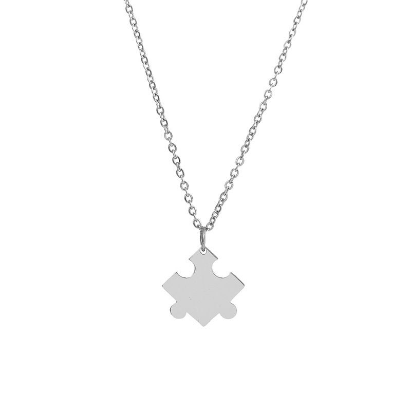 Korean simple ins style couple love building blocks stitching necklace creative stitching two in one hip hop pendant_ipsvogv.com