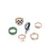 Fashionable Personalized Knot, Black And White Checkered Heart Hollow Dot Diamond Drip Oil 6-piece Set Ring_ipsvogv.com