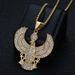 New Hip-Hop HIPHOP Titanium Steel Gold-Plated Ancient Egyptian Horus Ankh Pendant Necklace_ipsvogv.com