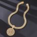 Round Dollar Light Luxury Trend Alloy T Square Diamond Hip Hop Necklace Pendant_ipsvogv.com