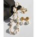 Women's Jewelry Vacuum Plating High Grade Baroque Pearl Clavicle Chain Mabe Pearl Necklace Female Camellia Earrings_ipsvogv.com