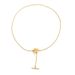 New Titanium Steel One Line Small Flower Necklace For Women K Gold OT Buckle Collarbone Versatile Round Bead Chain_ipsvogv.com