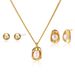 Simple Design Geometric Brass Real Gold Electroplated Earrings Light Luxury Style Trendy Versatile Necklace Jewelry Set_ipsvogv.com