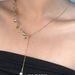 Sweet And Cool Style Blue Zirconium Shell Tassel Necklace For Summer Women, New Style, Niche Design, Exquisite Holiday Style, Stacking Jewelry_ipsvogv.com