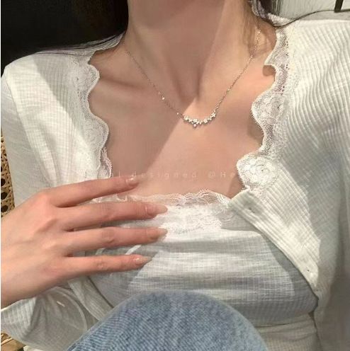 Broken Silver Pearl With Small Design That Exudes A Sense Of Simplicity, Elegance. Collar Chain For Women, Sugar_ipsvogv.com