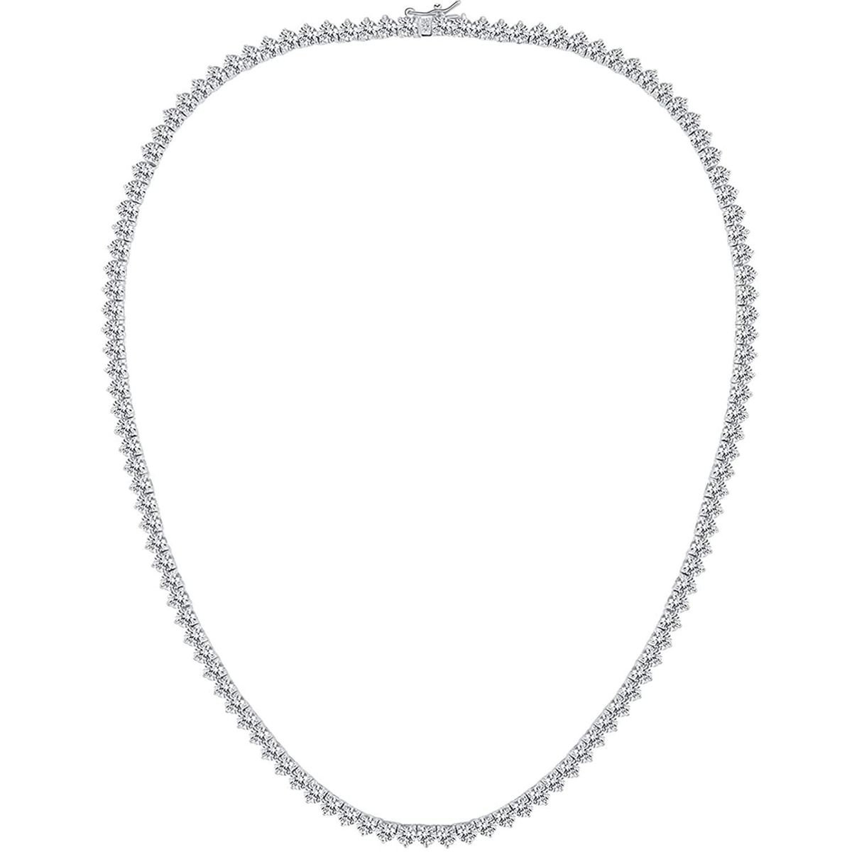 Three-Prong Tennis Necklace 4mm Hip-Hop Copper Inlaid Zircon Light Luxury Jewelry Trend_ipsvogv.com