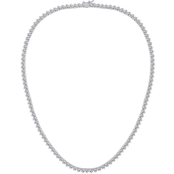 Three-Prong Tennis Necklace 4mm Hip-Hop Copper Inlaid Zircon Light Luxury Jewelry Trend_ipsvogv.com