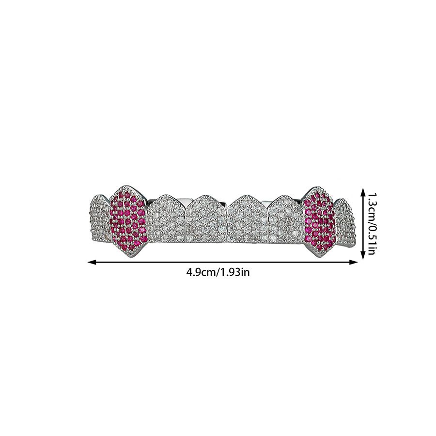Christmas Hip Hop Braces Copper Inlaid Zircon Real Gold Electroplating Exaggerated Big Gold Teeth Personality Full Diamond Zircon Tooth Decoration Set_ipsvogv.com