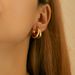 French High Grade Metal Style Retro Circle Plain Ring Copper Plated K Real Gold Business All Match Chic Earrings_ipsvogv.com