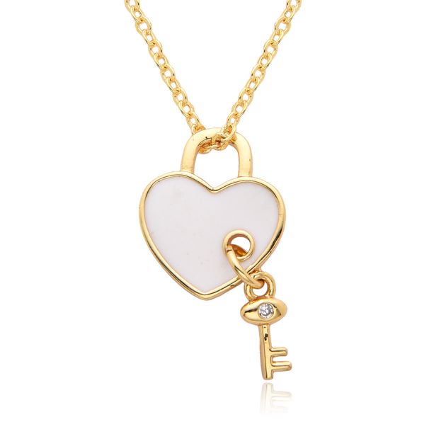 Women’s Jewelry Set Fashion Love Heart Key Necklace Female Clavicle Chain Ins Style Simple Small Lock Necklace Niche Design Necklace_ipsvogv.com
