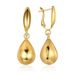 Geometric long copper plated real gold hollow water drop spherical pendant earrings simple advanced brushed texture earrings_ipsvogv.com