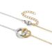 Women's Jewelry Diamond Studded Heart Shaped Stainless Steel Two Color Stitching Chinese Valentine's Day Gift Ins Simple Double Ring Clavicle Necklace_ipsvogv.com