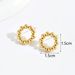 Sweet fresh Japanese and Korean college style with female personality, round bead electroplating design, niche earrings,_ipsvogv.com