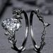 Branch Cross Gun Black Pair Inlaid With White Zircon Ladies Ins Thorn Ring_ipsvogv.com