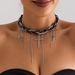 Delicate Cross Tassel Pendant Glass Rice Bead Collarbone Chain Ins Trendy Multi-layer Necklace_ipsvogv.com