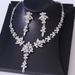 2024 Bride Fashion High-end Crystal Necklace And Earrings Jewelry Two-piece Set_ipsvogv.com