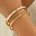 2pcs/set Stainless Steel Set With Dia Nails Small Waist Four Leaf Clover Bracelet Gold Bangles_ipsvogv.com