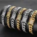 6mm-14mm Hip Hop Cuban Chain Bracelet Full Zircon Dragon Buckle Real Gold Plated Cool Men Bangle Jewelrys Gifts_ipsvogv.com
