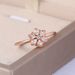 Fresh diamond zircon flower thin ring female real gold plated hand jewelry_ipsvogv.com