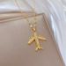 Combat 【 】 Aircraft Light Luxury Charm Gorgeous Full Diamond Necklace Women's Versatile Clavicle Titanium Steel Chain 【 】_ipsvogv.com