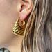Unisex Real Gold Electroplated Titanium Steel Vinatage Hollow Fashion Shoulder Bag Trapezoidal Earrings_ipsvogv.com
