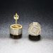 Men’s Jewelry Set Fashion Personality Octagonal Threaded Earrings Full Of Diamonds And Zircon Micro Inlaid Color Separated Electroplated Earrings_ipsvogv.com