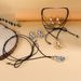 Exaggerated Geometric Teardrop Shaped Choker Versatile Long Black Rope Strap Pendant Necklace_ipsvogv.com