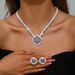 Women’s Jewelry Set Fashion Jewelry Set Luxury Zircon Multi Color Women's Dinner Anniversary Accessories Necklace Earrings Set_ipsvogv.com