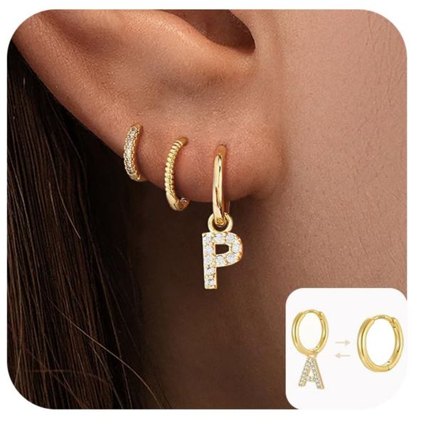 Women’s Jewelry Set Fashion Hot Sale Real Gold Brass Electroplating Simple Temperament English Letters Micro Inlaid Zircon Earrings_ipsvogv.com