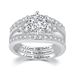 Popular engagement ring set with diamond and zircon ladies ring three piece set_ipsvogv.com